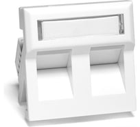 Розетка TWT Mosaic 45x45 2xRJ-45 Cat.5e, со шторкой, белая TWT-SIP-2RJ45-WH