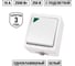 Выключатель белый 1-клавишный с подсветкой открытой установки TDM ELECTRIC IP54 10А, серия "Вуокса" SQ1803-1004 2