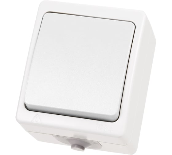 Выключатель белый 1-клавишный открытой установки TDM ELECTRIC IP54 10А, серия "Вуокса" SQ1803-1001 1