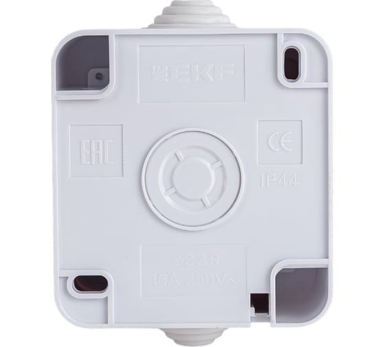 Розетка с заземлением с крышкой EKF Прага IP44 белый EKR16-029-10-44
