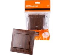 1 клавишный выключатель TDM ELECTRIC с подсветкой 10А венге Лама SQ1815-0404