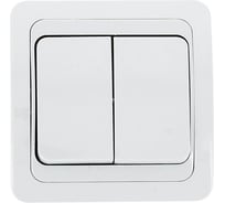 Двухклавишный выключатель EKF Лондон 10А белый EEV10-023-10