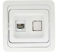 Компьютерная розетка EKF Лондон RJ45 белая EEK01-035-10