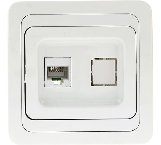 Компьютерная розетка EKF Лондон RJ45 белая EEK01-035-10 1