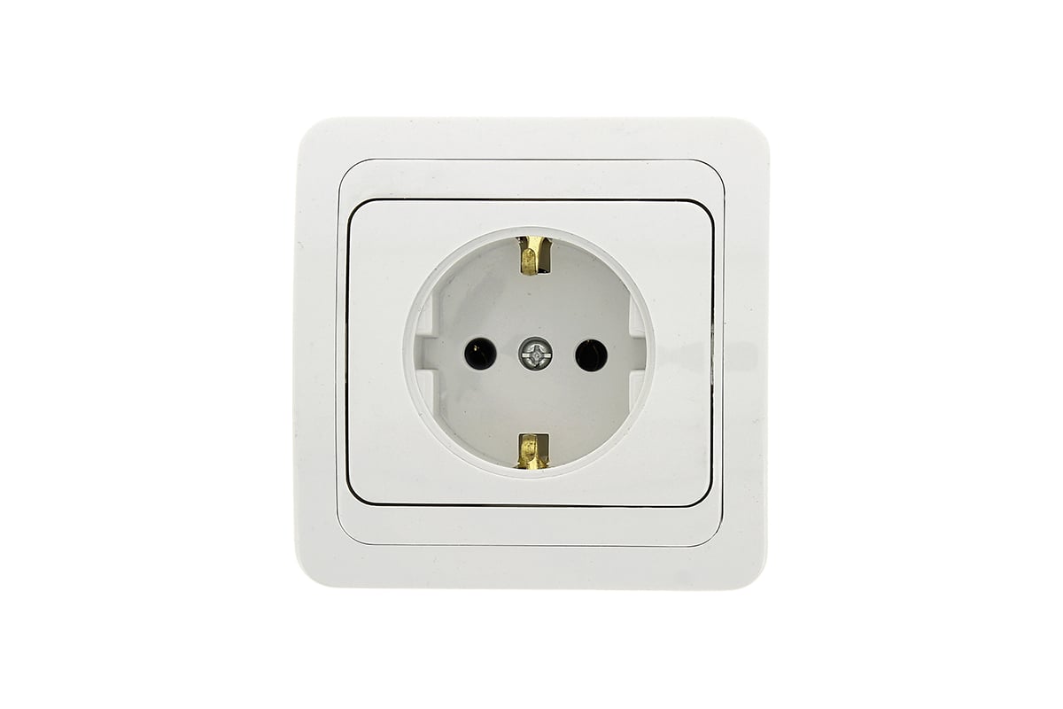 Розетка с заземлением EKF Лондон 16А белая EER16-028-10 - выгодная цена ...