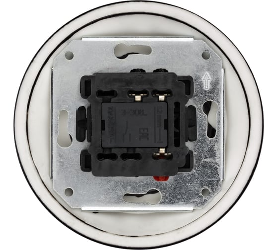 Поворотный выключатель TDM ELECTRIC скрытой установки фарфоровый с ручкой бантик 10А черный «Болонь» SQ1820-0220