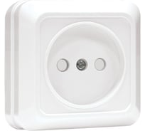 Розетка EKF Рим 10А без заземления со шторками белая ENR10-022-100
