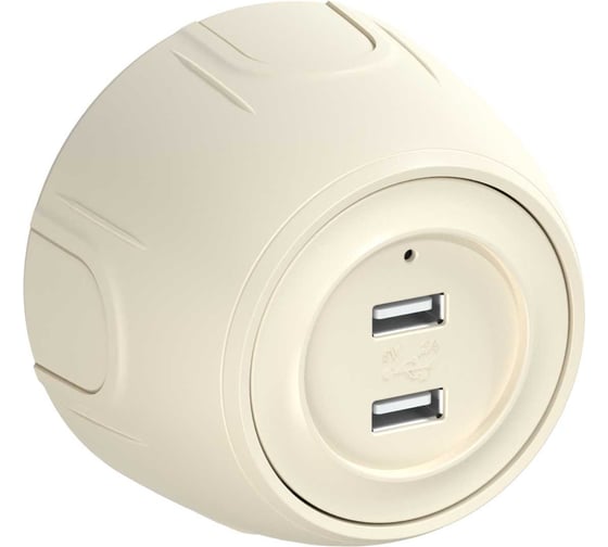 Накладная розетка OneKeyElectro (наружная) USB двойная Rotondo, с подсветкой, цвет бежевый 7700897