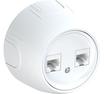 Накладная розетка OneKeyElectro (наружная) двойная компьютерная RJ45 кат.5e Rotondo, цвет белый 7700891
