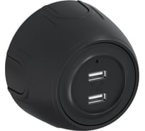 Накладная розетка OneKeyElectro (наружная) USB двойная Rotondo, с подсветкой, цвет черный 7700900