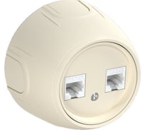 Накладная розетка OneKeyElectro (наружная) двойная компьютерная RJ45 кат.5e Rotondo, цвет бежевый 7700892