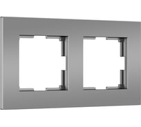 Рамка WERKEL на 2 поста slab (серебро матовый) a062813