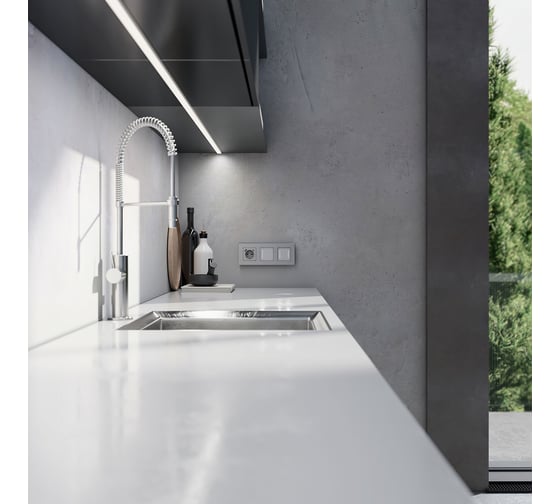 Рамка WERKEL на 3 поста slab (серебро матовый) a062815