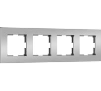 Рамка WERKEL на 4 поста slab (серебро матовый) a062817