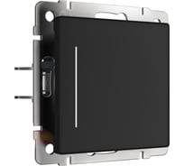 Сенсорный выключатель WERKEL одноклавишный с подсветкой (черный) a063601