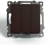 3-клавишный выключатель STEKKER (механизм), gls10-7108-04, 250v, 10а, серия катрин, шоколад, 49175
