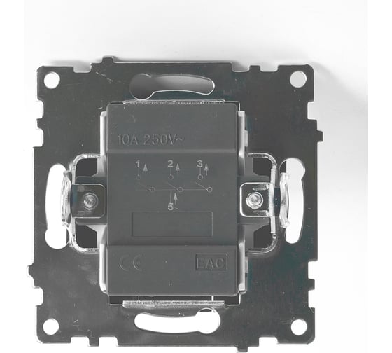 3-клавишный выключатель STEKKER (механизм), gls10-7108-05, 250v, 10а, серия катрин, черный, 49172