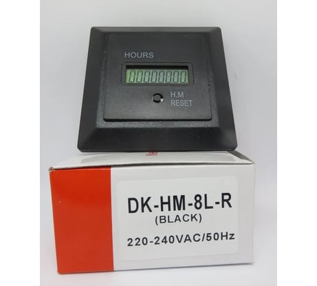 Счетчик наработки времени DELTAKIP Delta-Kip DK-HM-8L с кнопкой сброс, чёрный 110-240VAC DK-A0000007