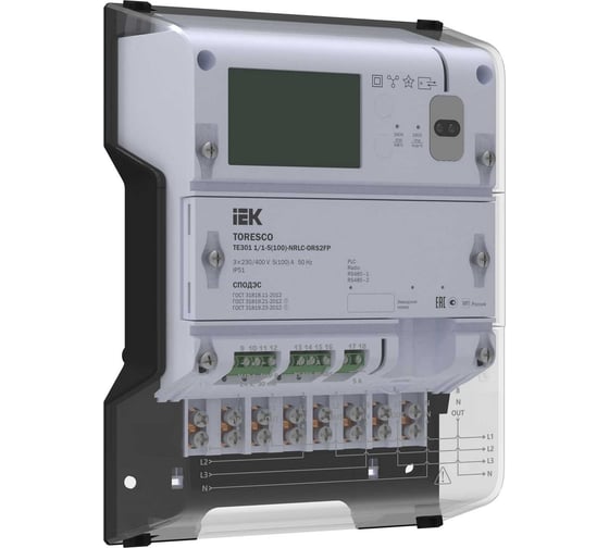 Счетчик электрической энергии IEK Toresco te301 0,5s/0,5-5(10)t-nlc-ors2fp TR-TE301-010T-5-RS2FP 1