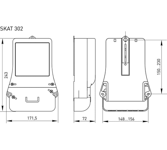 Счетчик электрической энергии EKF СКАТ 302М/1 - 5 Т П PROxima SQ30206P