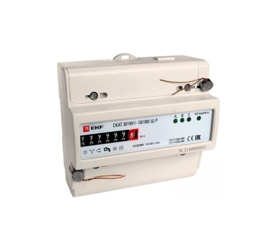 Счетчик электрической энергии EKF СКАТ, 301М/1 - 10 Ш Р, PROxima SQ30104P 1