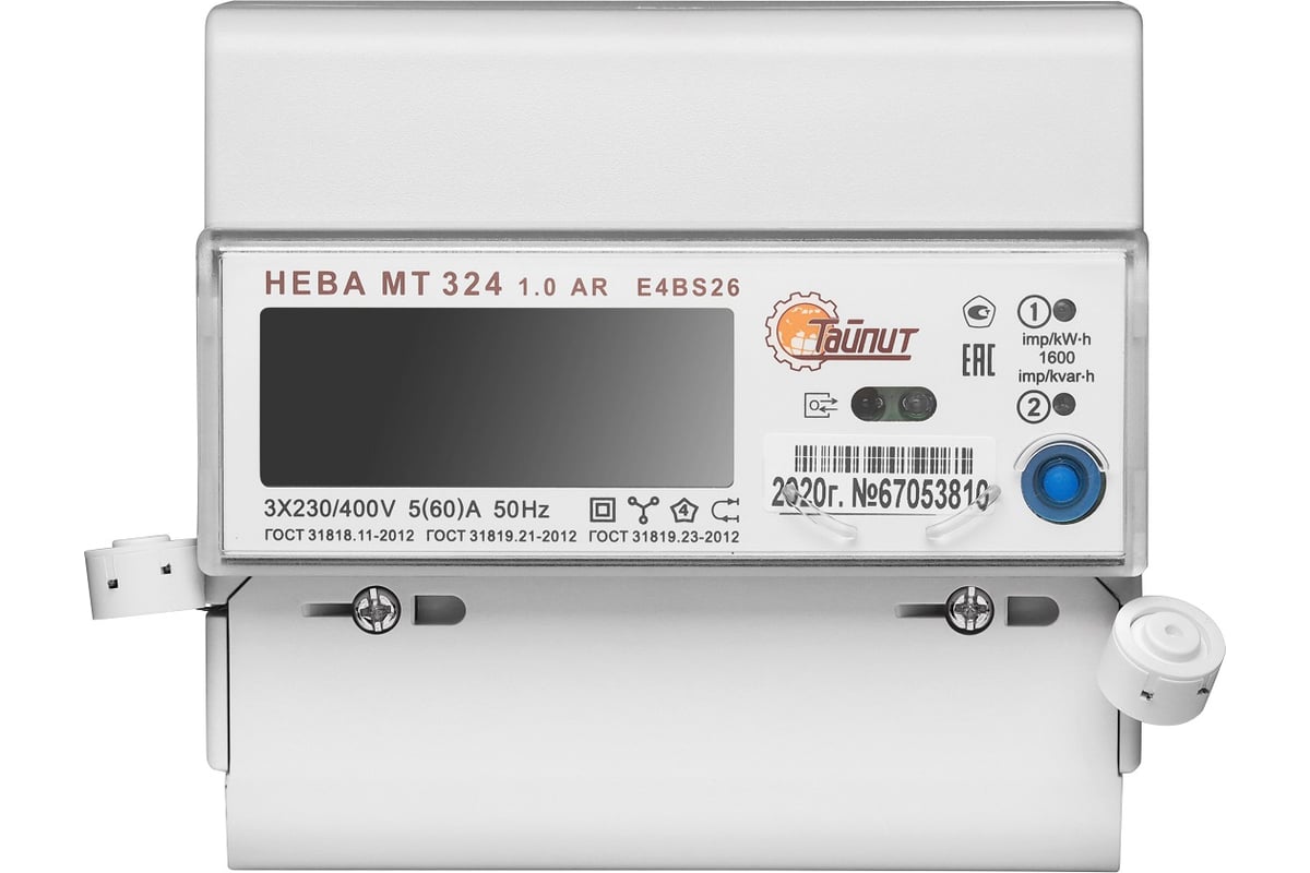 Счетчик электроэнергии ТАЙПИТ, НЕВА МТ 324 1.0 AR E4BS26 6110269 - выгодная  цена, отзывы, характеристики, фото - купить в Москве и РФ