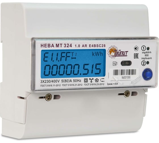 Счетчик электроэнергии ТАЙПИТ НЕВА МТ 324 1.0 AR E4BSC28 6098120