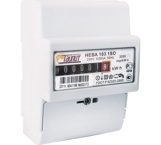 Счетчик электроэнергии Тайпит НЕВА 103/5 1Ф 1S0 230V 5-80А 6080914