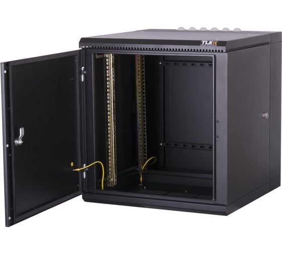 Настенный двухсекционный шкаф TLK 19, 6U, черный TWM-066060-M-BK