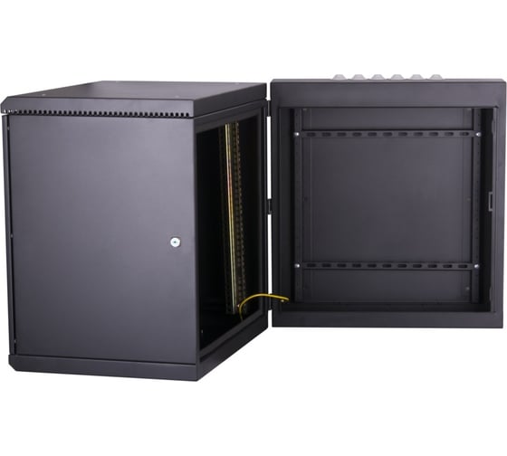 Настенный двухсекционный шкаф TLK 19, 9U, черный TWM-096060-M-BK