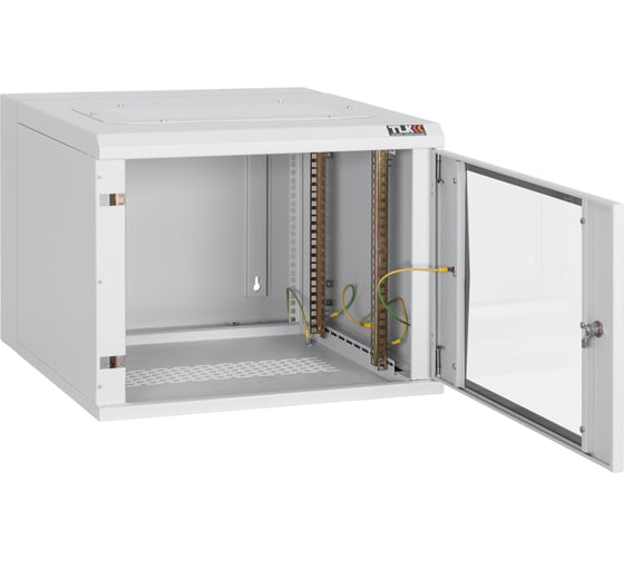 Настенный двухсекционный шкаф TLK 19, 15U, серый TWA-156062-G-GY