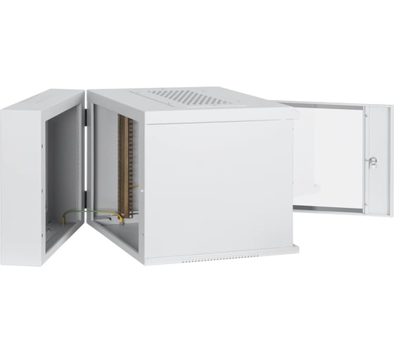 Настенный двухсекционный шкаф TLK 19, 15U, серый TWA-156062-G-GY