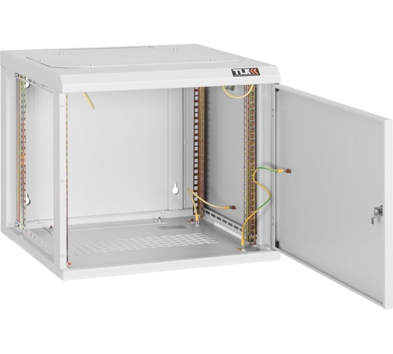 Настенный шкаф TLK 19, 9U, металлическая дверь, серый TWC-095360-M-W-GY