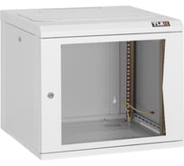 Настенный шкаф TLK 19, 6U, стеклянная дверь, серый TWC-066050-G-W-GY