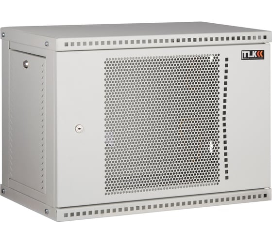 Настенный разборный шкаф TLK 19, 12U, перфорированная дверь, серый TWI-126045-R-P-GY