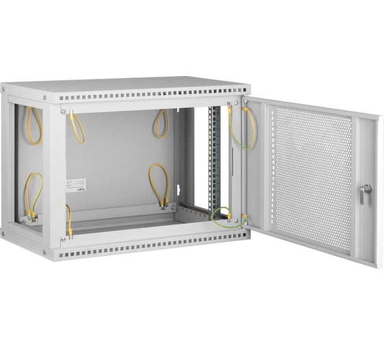 Настенный разборный шкаф TLK 19, 12U, перфорированная дверь, серый TWI-126045-R-P-GY
