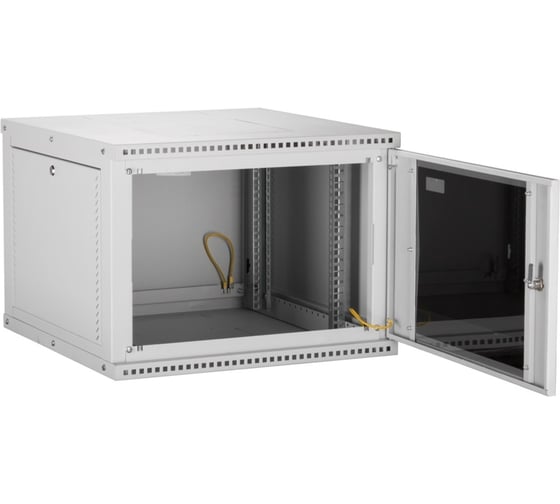 Настенный разборный шкаф TLK 19, 15U, перфорированная дверь, серый TWI-156045-R-P-GY