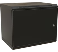 Настенный 19-дюймовый разобранный шкаф WRline WR-TW-1245-SR-RAL9004 (19"), 12U, 650x600x450мм, цельнометаллическая дверь с замком, цвет черный (RAL 9004) 520246