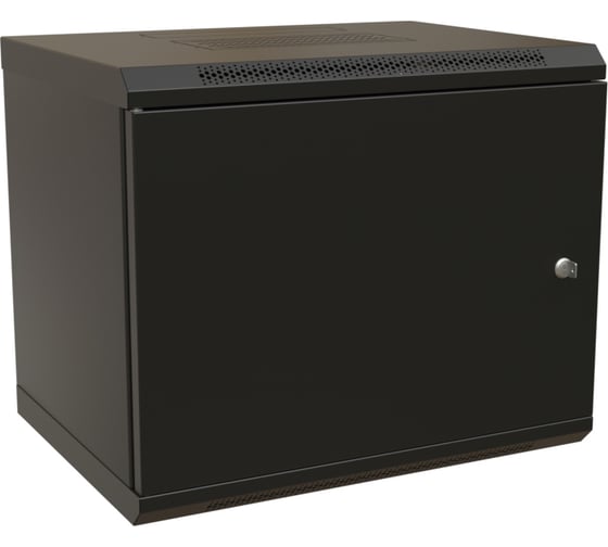Настенный 19-дюймовый разобранный шкаф WRline WR-TW-1245-SR-RAL9004 (19"), 12U, 650x600x450мм, цельнометаллическая дверь с замком, цвет черный (RAL 9004) 520246 1