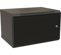 Настенный 19-дюймовый разобранный шкаф WRline WR-TW-0645-SR-RAL9004 (19"), 6U, 367x600x450мм, цельнометаллическая дверь с замком, цвет черный (RAL 9004) 520238