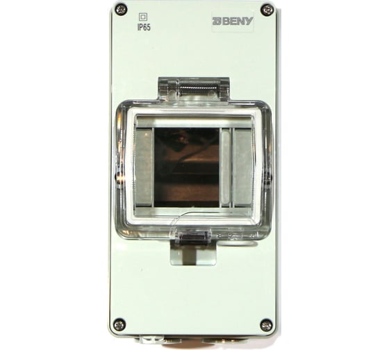 Бокс ZJBeny на 4 модуля с прозрачной дверцей IP65, BB1F 1