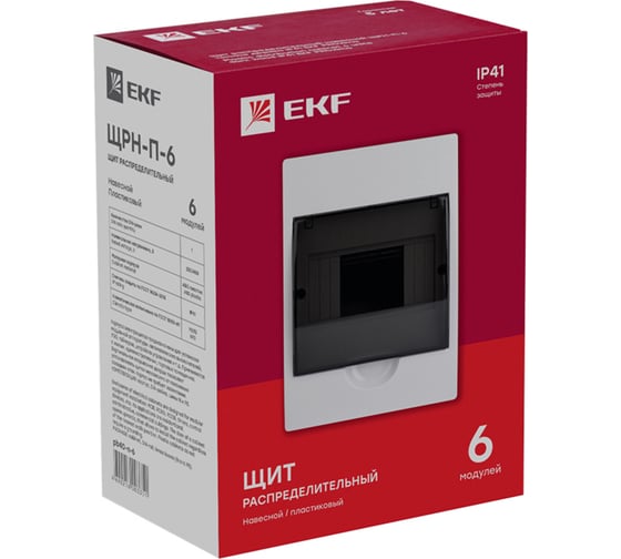 Распределительный навесной щит EKF ЩРН-П-6 IP41 PROxima pb40-n-6