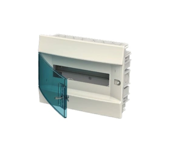Бокс в нишу ABB Mistral41 12М зеленая дверь, без клемм, белый 1SLM004100A1203
