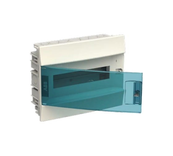 Бокс в нишу ABB Mistral41 12М зеленая дверь, без клемм, белый 1SLM004100A1203