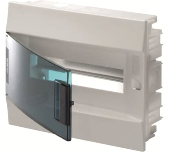Бокс в нишу ABB Mistral41 12М 850 зеленая дверь, без клемм, белый 1SLM004100A1403