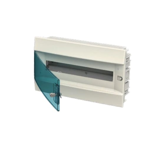 Бокс в нишу ABB Mistral41 18М зеленая дверь, без клемм, белый 1SLM004100A1204