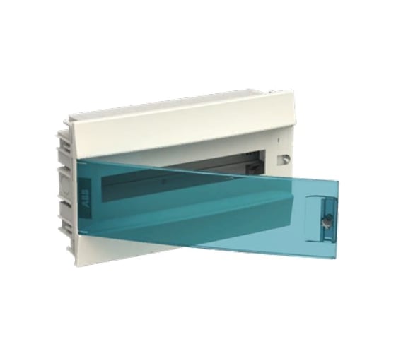 Бокс в нишу ABB Mistral41 18М зеленая дверь, без клемм, белый 1SLM004100A1204