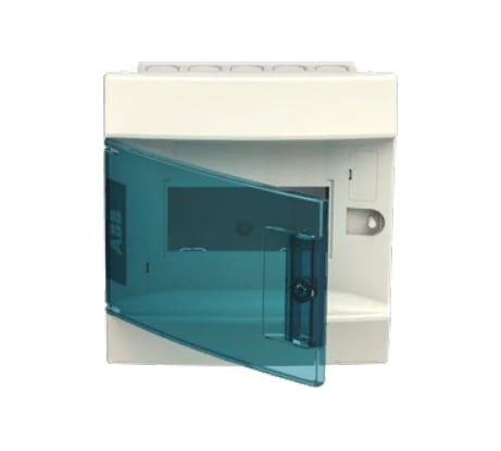 Бокс в нишу ABB Mistral41 6М зеленая дверь, без клемм, белый 1SLM004100A1201