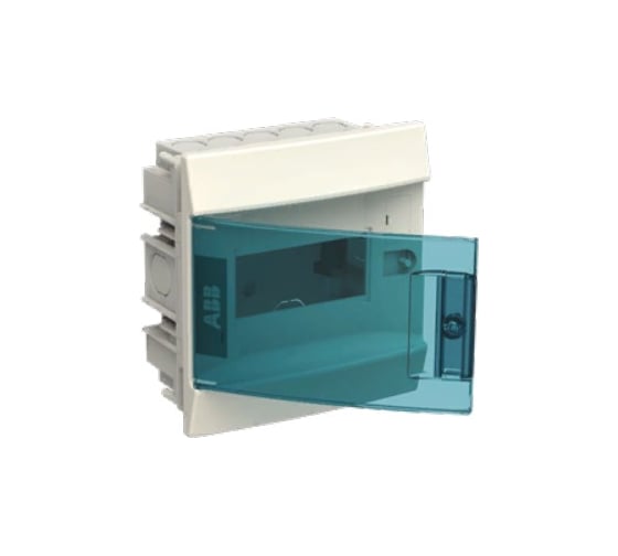 Бокс в нишу ABB Mistral41 6М зеленая дверь, без клемм, белый 1SLM004100A1201