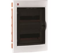 Встраиваемый щиток DKC ЩРв-П-24 прозрачная дверь IP41, белый, с клеммным блоком 2x87508 и замком 81924